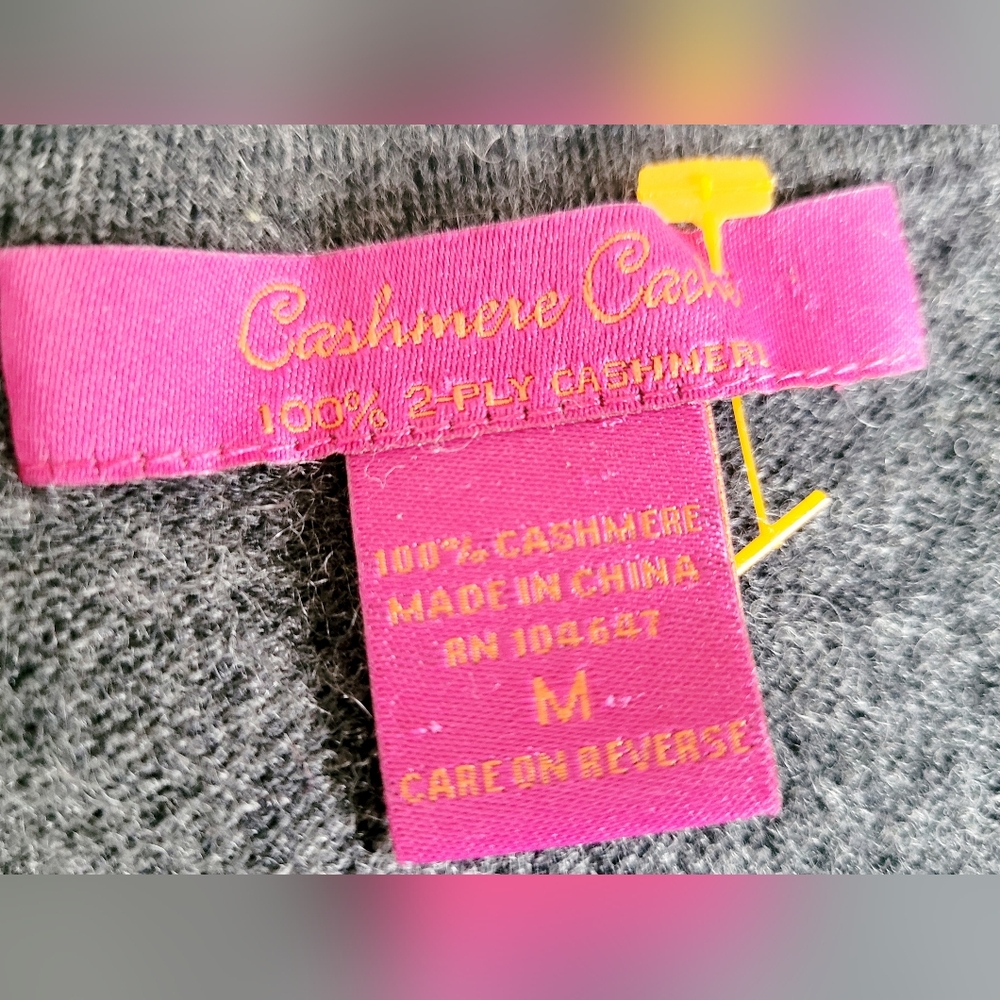 Cashmere Cache 100% 2-ply Cashmere Cardigan Gray Small/Medium - Picture 2 of 16